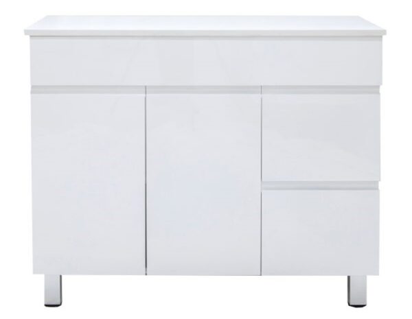 Fesco 1200mm Waterproof Vanity on legs Cabinet Only w/ Left or Right Hand Drawers (Kickboard Optional)
