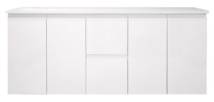Koro 1500mm Waterproof Double Wall Hung Vanity Cabinet Only